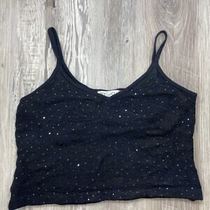 St John Tank Knit Black Sequin Shirt Marie Evening Size Small